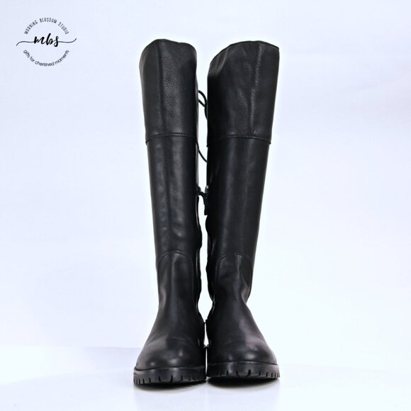 Cole Haan Air Kensington Leather Tall Boots Black Women 6.5 - Picture 3 of 13